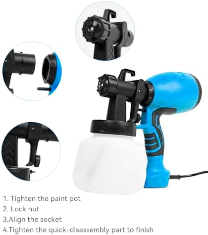 OMNEX Paint Sprayer 550w Electric Paint Spray Gun with 800ml Large Container HVLP Spray Paint Gun with 2.5mm Nozzle Caliber Plug-in Paint Sprayers for Home Interior